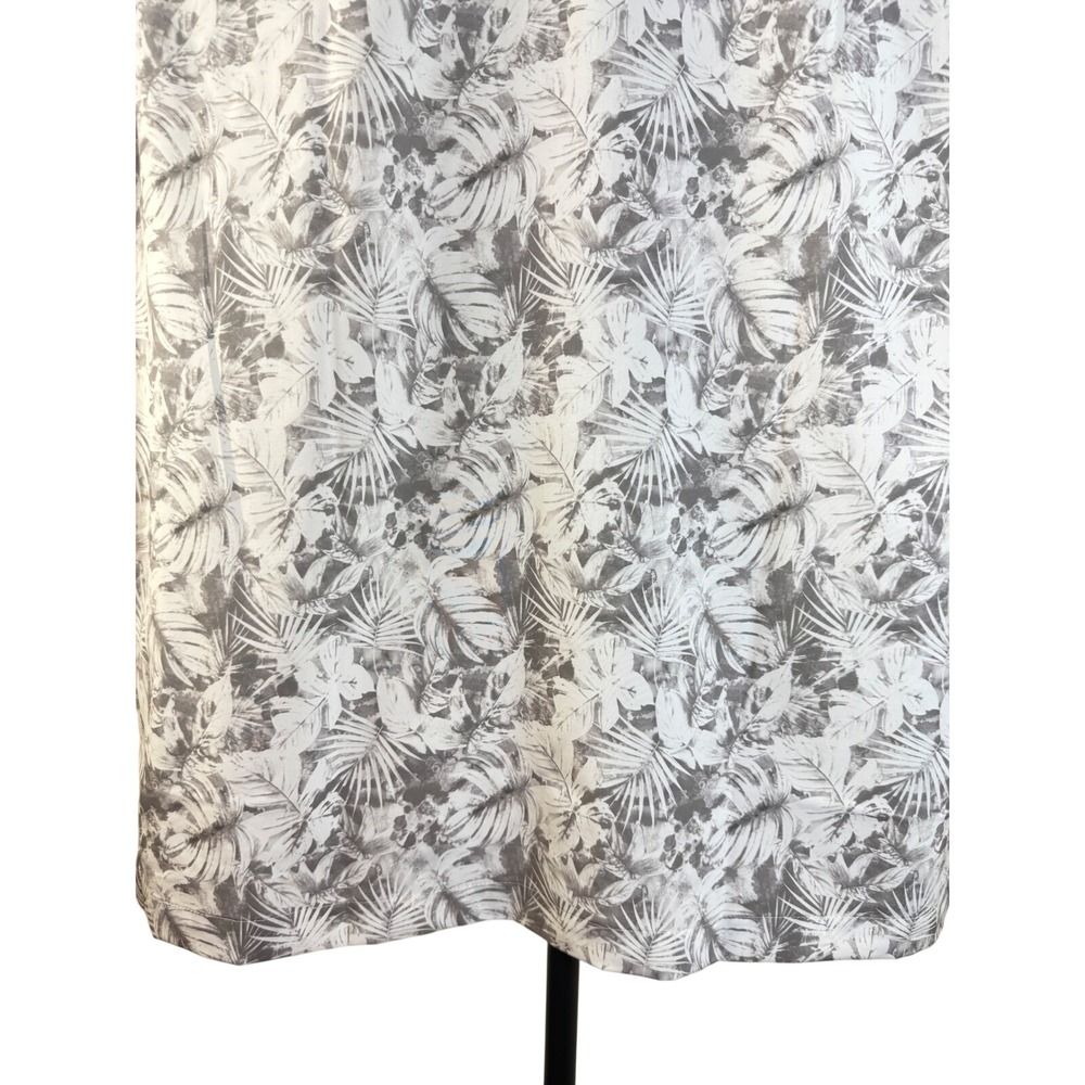 Havana Jim Mens Grey White Tropical Palm Leaf Print Button Front Shirt sz Medium - Picture 10 of 11